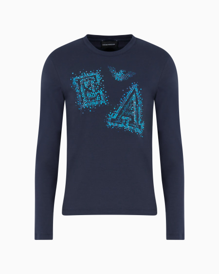 Armani Jersey de punto elástico con logotipo de microtachuelas