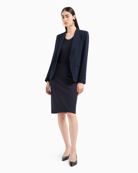 Armani Jersey De Punto Elástico De Viscosa Con Escote De Pico Y Manga Tres Cuartos