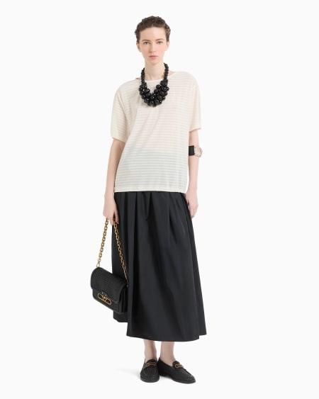 Armani Jersey De Punto En Tejido Jacquard De Rayas Con Cordón En El Bajo