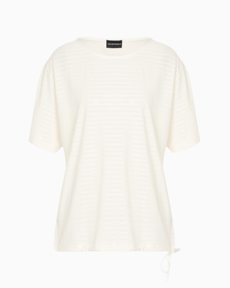 Armani Jersey de punto en tejido jacquard de rayas con cordón en el bajo