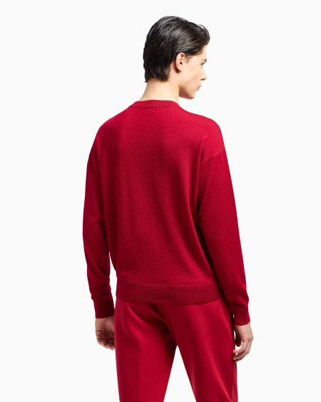 Armani Jersey De Punto Jersey De Lana Virgen Con Bordado