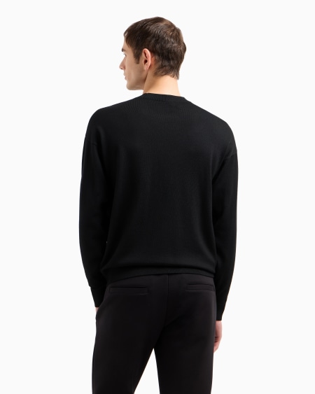 Armani Jersey De Punto Jersey De Lana Virgen Con Bordado