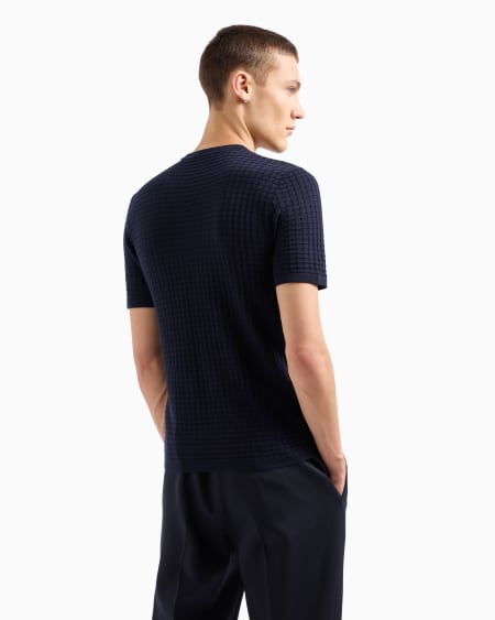 Armani Jersey De Punto Retenido En Mezcla De Lana Y Lyocell