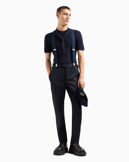 Armani Jersey De Punto Retenido En Mezcla De Lana Y Lyocell