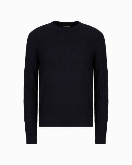 Armani Jersey de punto retenido en mezcla de lana y lyocell