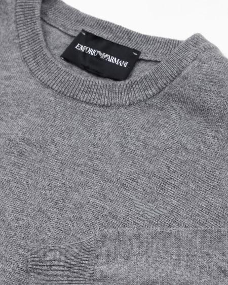 Armani Jersey En Mezcla De Lana Con Bordado De Microáguila