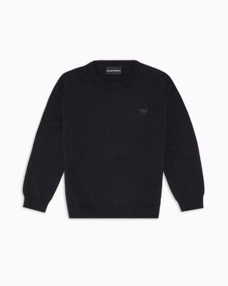 Armani Jersey en mezcla de lana con bordado de microáguila