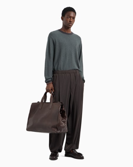 Armani Jersey En Mezcla De Lana Y Lyocell Con Puntos Fantasía ASV