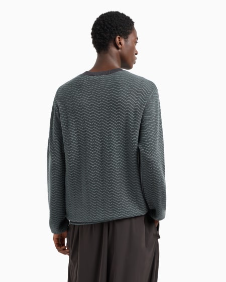 Armani Jersey En Mezcla De Lana Y Lyocell Con Puntos Fantasía ASV