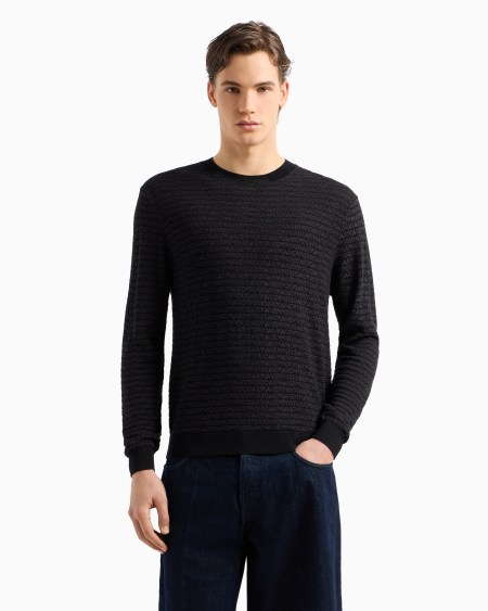 Armani Jersey En Mezcla De Lyocell Con Letras En Intarsia ASV