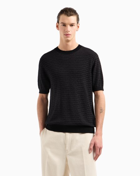 Armani Jersey En Mezcla De Lyocell Con Letras En Intarsia ASV