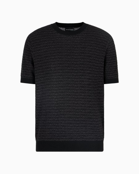 Armani Jersey en mezcla de lyocell con letras en intarsia ASV