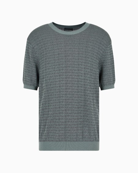 Armani Jersey en mezcla de lyocell con letras en intarsia ASV