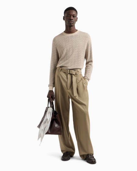 Armani Jersey En Mezcla De Lyocell Con Letras En Intarsia ASV