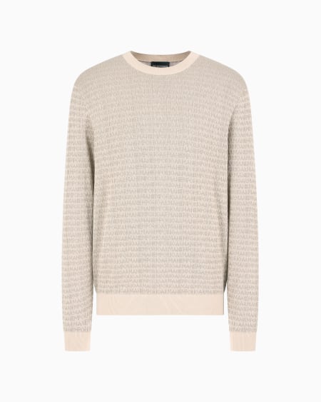 Armani Jersey en mezcla de lyocell con letras en intarsia ASV