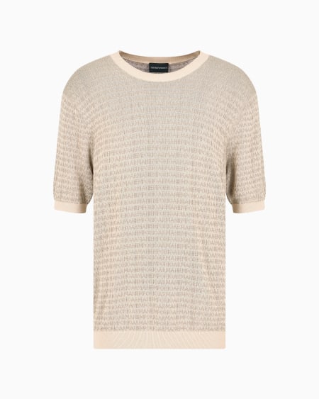 Armani Jersey en mezcla de lyocell con letras en intarsia ASV