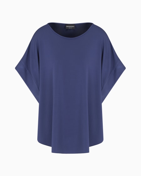 Armani Jersey Extragrande De Viscosa Interlock Con Acabado Crepé