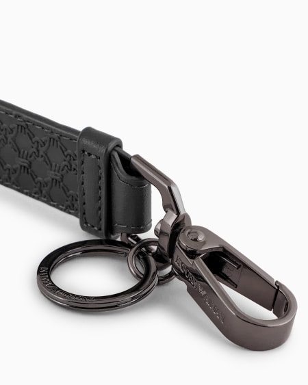 Armani Llavero De Piel Con Motivo Integral En Relieve