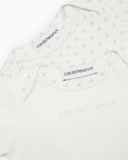 Armani Lot De 2 bodys En Jersey Avec Logo Et Aigles Optiques