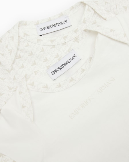 Armani Lot De 2 bodys En Jersey Avec Logo Et Aigles Optiques