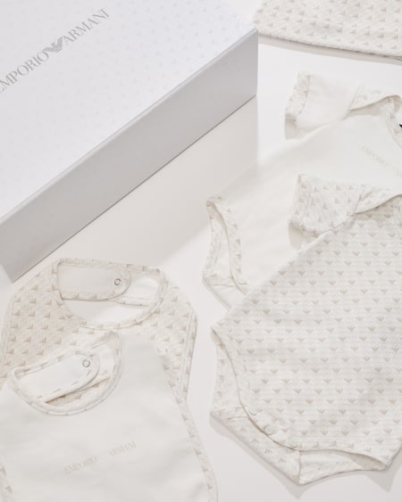 Armani Lot De 2 bodys En Jersey Avec Logo Et Aigles Optiques