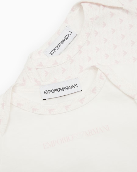 Armani Lot De 2 bodys En Jersey Avec Logo Et Aigles Optiques