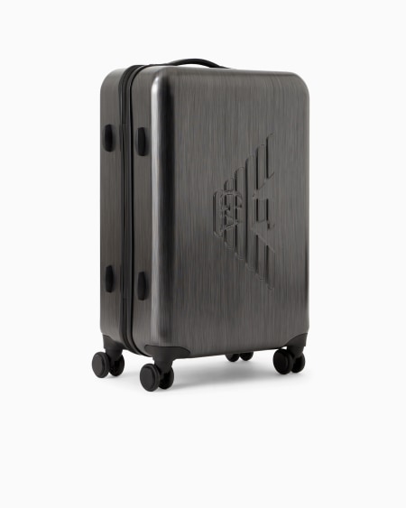 Armani Maleta De Cabina Mediana En ABS Con Ruedas Y Maxiáguila En Relieve
