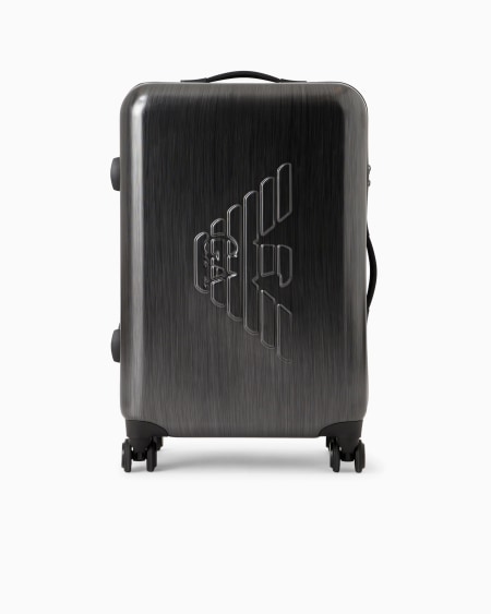 Armani Maleta de cabina mediana en ABS con ruedas y maxiáguila en relieve