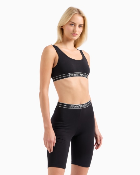 Armani Mallas Cortas De Algodón Orgánico Con Banda Con Logotipo ASV