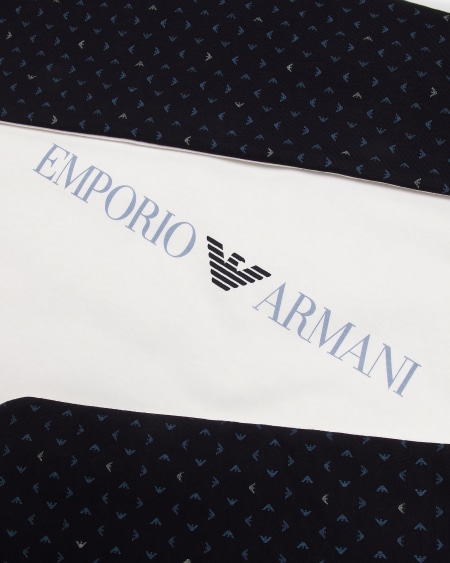 Armani Manta Reversible Con Logotipo Y Estampado De águilas Con Efecto óptico