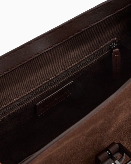 Armani Maxibolso De Mano En Ante Con Hebilla Y Bandolera