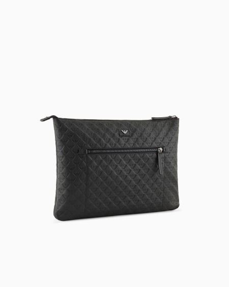 Armani Maxibolso De Mano En Piel Con Motivo Integral De águila En Relieve