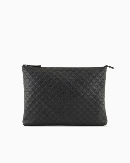 Armani Maxibolso De Mano En Piel Con Motivo Integral De águila En Relieve