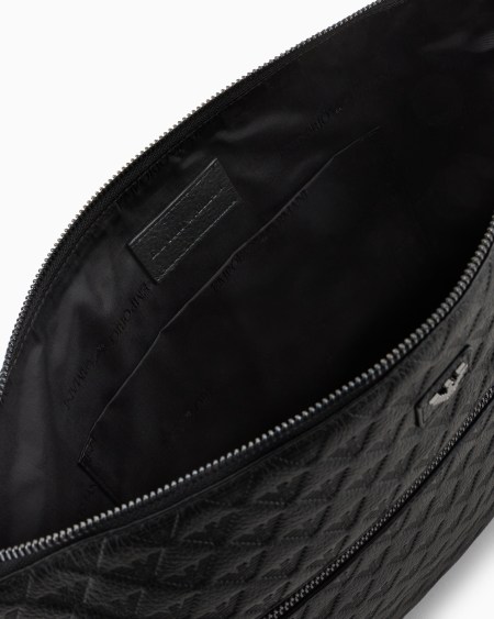 Armani Maxibolso De Mano En Piel Con Motivo Integral De águila En Relieve