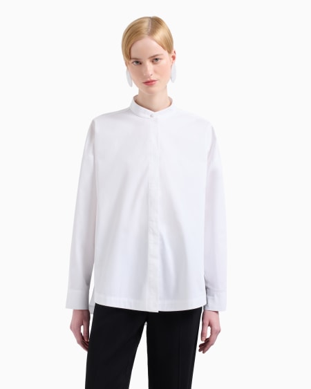 Armani Maxicamisa Con Cuello De Tira De Algodón Esmerilado