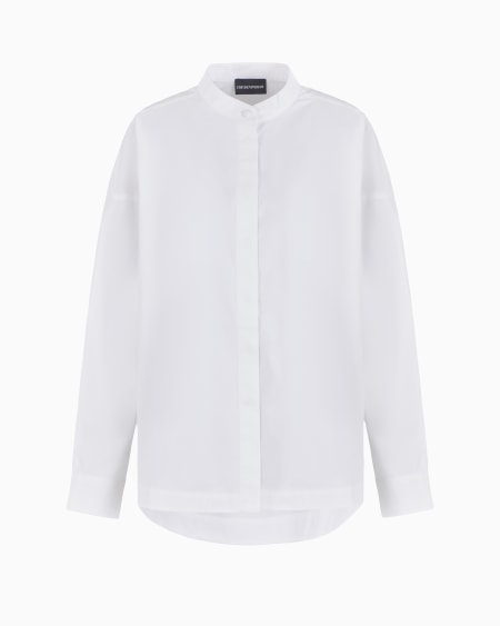 Armani Maxicamisa con cuello de tira de algodón esmerilado
