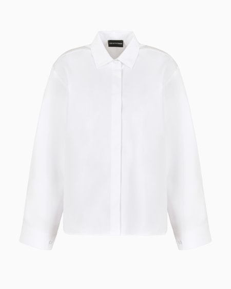 Armani Maxicamisa de algodón esmerilado con mangas tipo kimono