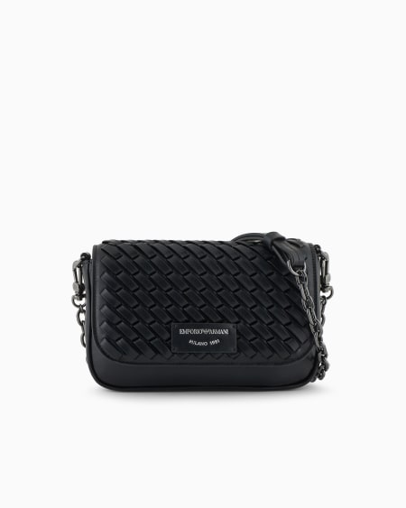 Armani Minibolso de piel trenzada con bandolera de cadena