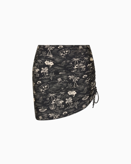 Armani Minifalda pareo con cordón y estampado Logomania