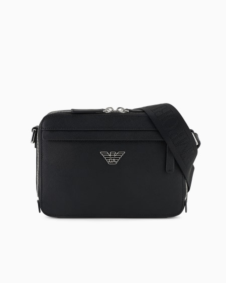 Armani Minifunda para cámara de piel saffiano regenerada con placa de águila ASV