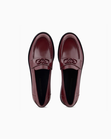 Armani Mocasines De Piel Cepillada Con Placa De águila