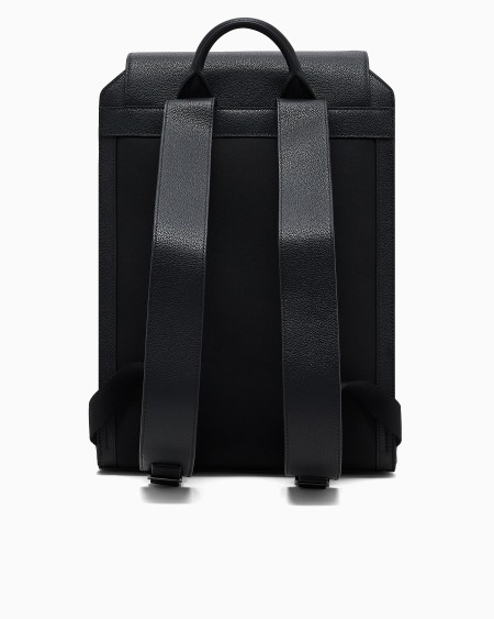 Armani Mochila Con Solapa Y Bolsillo Para Portátil En Piel Abatanada