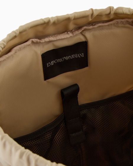 Armani Mochila De Nailon Con Cincha Y Detalle De Cuerda Cruzada