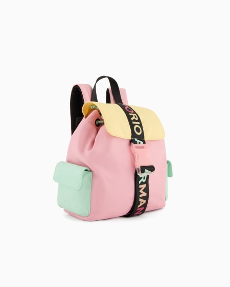 Armani Mochila De Nailon Con Detalles De Bloques De Color Y Cincha Con Logotipo