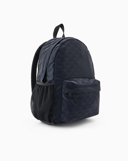 Armani Mochila De Nailon Con Motivo Integral De águila