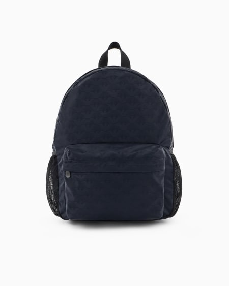 Armani Mochila de nailon con motivo integral de águila