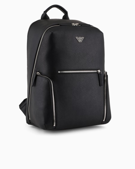 Armani Mochila De Piel Saffiano Regenerada Con Placa De águila ASV