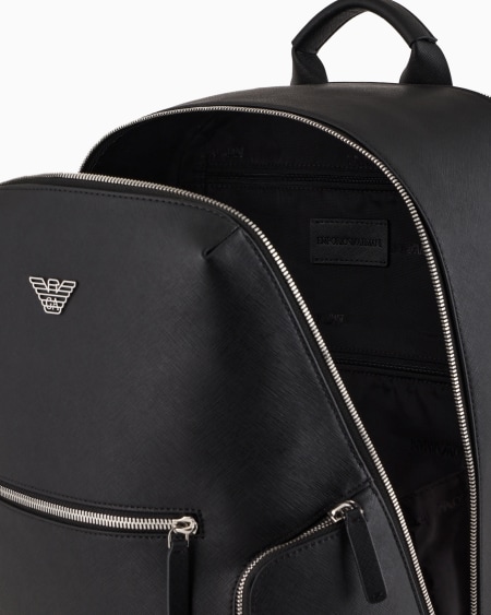 Armani Mochila De Piel Saffiano Regenerada Con Placa De águila ASV