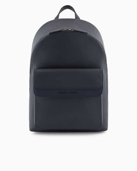 Armani Mochila de piel saffiano regenerada y nailon reciclado ASV