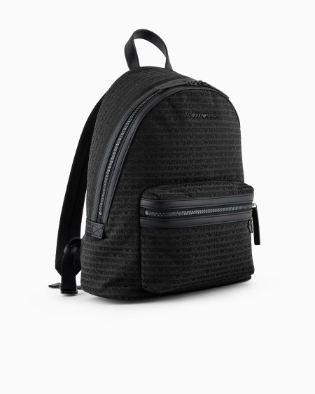 Armani Mochila De Tejido Jacquard Con Inscripción Integral
